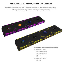 Lian li uni fan tl-lcd Wireless Reverse 140 Black (1pc) Case fan - no Controller Included