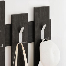 Κρεμάστρα Τοίχου Wave Megapap Χρώμα Black Wood 64x4x81εκ.