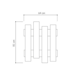 Κρεμάστρα Τοίχου Wave Megapap Χρώμα Black Wood 64x4x81εκ.