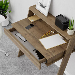 Γραφείο Εργασίας Cowork Megapap Χρώμα Ανοιχτό Καρυδί 94x50x91εκ.