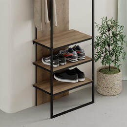 Έπιπλο Εισόδου Archy Megapap από Μελαμίνη - Μέταλλο Χρώμα Ανοιχτό Καρυδί 53x31,7x180εκ.