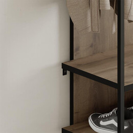 Έπιπλο Εισόδου Archy Megapap από Μελαμίνη - Μέταλλο Χρώμα Ανοιχτό Καρυδί 53x31,7x180εκ.