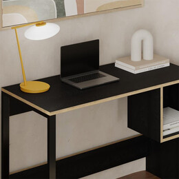 Γραφείο Εργασίας Cubo Megapap Χρώμα Black Wood 110x50x75εκ.