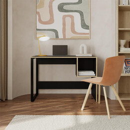 Γραφείο Εργασίας Cubo Megapap Χρώμα Black Wood 110x50x75εκ.