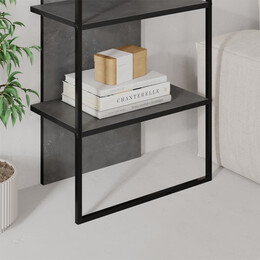 Βιβλιοθήκη Archy Megapap Χρώμα Γκρι Ρετρό 53x31,7x180εκ.