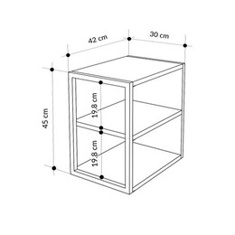 Τραπεζάκι Βοηθητικό - Κομοδίνο Echo Megapap Χρώμα Γκρι Ρετρό 30x42x45εκ.