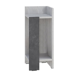 Κομοδίνο Elos Megapap Δεξί Χρώμα Λευκό Αντικέ - Γκρι Ρετρό 25x27x60εκ.