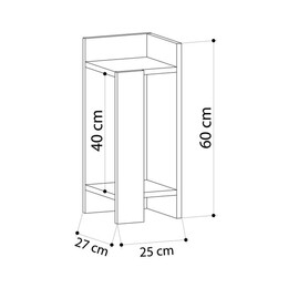Κομοδίνο Elos Megapap Δεξί Χρώμα Λευκό Αντικέ - Γκρι Ρετρό 25x27x60εκ.