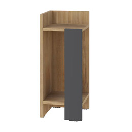 Κομοδίνο Elos Megapap Αριστερό Χρώμα Sapphire oak - Ανθρακί 25x27x60εκ.
