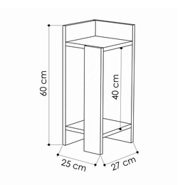 Κομοδίνο Elos Megapap Αριστερό Χρώμα Sapphire oak - Ανθρακί 25x27x60εκ.