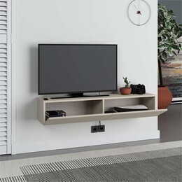 Έπιπλο Τηλεόρασης Επιτοίχιο Francy Megapap Χρώμα Sandstone 135x31,7x25εκ.