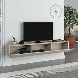 Έπιπλο Τηλεόρασης Επιτοίχιο Francy Megapap Χρώμα Sandstone 180x30x30εκ.