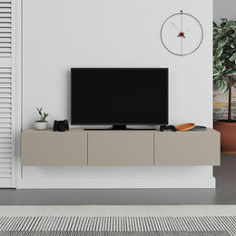 Έπιπλο Τηλεόρασης Επιτοίχιο Francy Megapap Χρώμα Sandstone 180x30x30εκ.