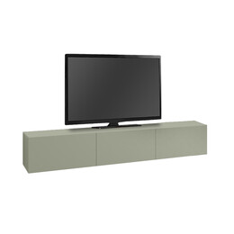 Έπιπλο Τηλεόρασης Επιτοίχιο Francy Megapap Χρώμα ash Green 180x30x30εκ.