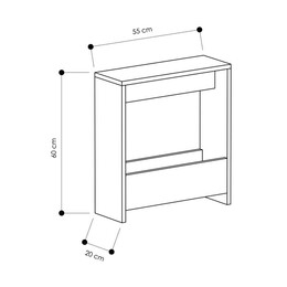 Τραπεζάκι Βοηθητικό Simpi Megapap Χρώμα Black Wood 55x20x60εκ.