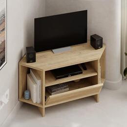 Έπιπλο Τηλεόρασης Γωνιακό Viva Megapap Χρώμα Sapphire oak 95,7x35,4x45εκ.