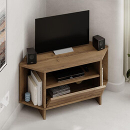 Έπιπλο Τηλεόρασης Γωνιακό Viva Megapap Χρώμα Ανοιχτό Καρυδί 95,7x35,4x45εκ.