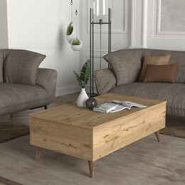 Τραπεζάκι Σαλονιού roy Megapap με Σερβιτόρο Χρώμα Sepet oak 121x69x40εκ.