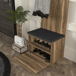 Έπιπλο Εισόδου Track Megapap Χρώμα Καρυδί 60x38,2x190εκ.