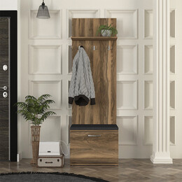 Έπιπλο Εισόδου Track Megapap Χρώμα Καρυδί 60x38,2x190εκ.