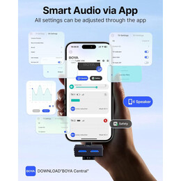 Boyalink 3 - Type-c, Lightning & 3,5mm ai-Powered Button Wireless Microphone 2 tx + 1 rx + Cha. Case