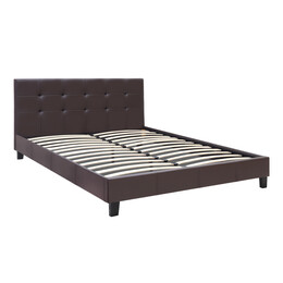 Κρεβάτι Sissy Megapap από Τεχνόδερμα Χρώμα Καφέ 160x200εκ.