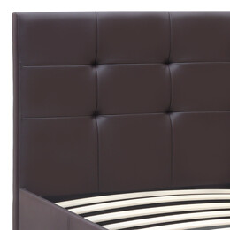 Κρεβάτι Sissy Megapap από Τεχνόδερμα Χρώμα Καφέ 160x200εκ.