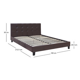 Κρεβάτι Sissy Megapap από Τεχνόδερμα Χρώμα Καφέ 160x200εκ.