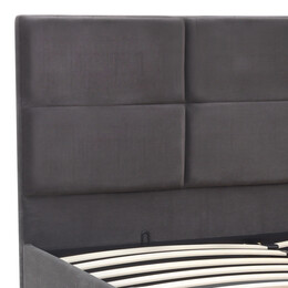 Κρεβάτι Kingston Megapap Βελούδινο με Αποθηκευτικό Χώρο Χρώμα Ανθρακί - Καφέ 160x200εκ.