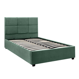 Κρεβάτι Kingston Megapap Βελούδινο με Αποθηκευτικό Χώρο Χρώμα Κυπαρρισί 120x200εκ.