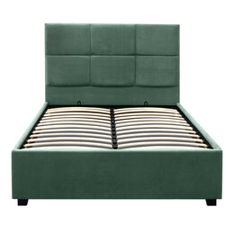 Κρεβάτι Kingston Megapap Βελούδινο με Αποθηκευτικό Χώρο Χρώμα Κυπαρρισί 120x200εκ.