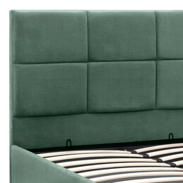 Κρεβάτι Kingston Megapap Βελούδινο με Αποθηκευτικό Χώρο Χρώμα Κυπαρρισί 120x200εκ.