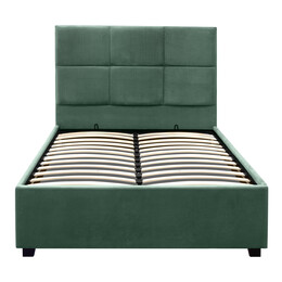 Κρεβάτι Kingston Megapap Βελούδινο με Αποθηκευτικό Χώρο Χρώμα Κυπαρρισί 100x200εκ.