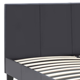 Κρεβάτι Flat Megapap από Τεχνόδερμα Χρώμα Μαύρο ματ 150x200εκ.