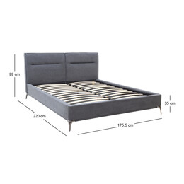 Κρεβάτι Megan Megapap Υφασμάτινο Χρώμα Ανθρακί 160x200εκ.