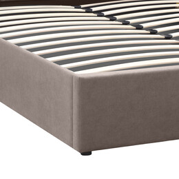 Κρεβάτι Renata Megapap Υφασμάτινο με Αποθηκευτικό Χώρο Χρώμα Μπεζ 160x200εκ.