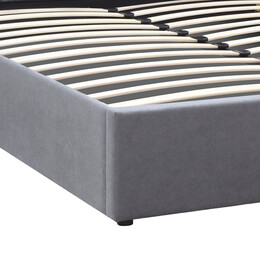 Κρεβάτι Renata Megapap Υφασμάτινο με Αποθηκευτικό Χώρο Χρώμα Γκρι 160x200εκ.
