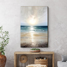Πίνακας σε Καμβά "sunrise on the Beach" Megapap Ψηφιακής Εκτύπωσης 50x75x3εκ.