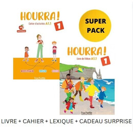 Hourra! 1 Super Pack ar (Livre + Cahier + Lexique + Cadeau Surprise)