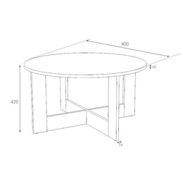 Τραπεζάκι Σαλονιού Kati Megapap Χρώμα Καρυδί Ø80x42εκ.