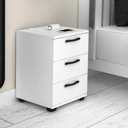 Κομοδίνο - Συρταριέρα Γραφείου Roco Megapap Χρώμα Λευκό 40x39x57εκ.