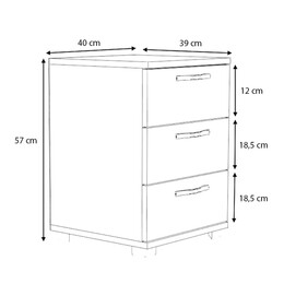 Κομοδίνο - Συρταριέρα Γραφείου Roco Megapap Χρώμα Λευκό 40x39x57εκ.