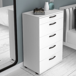 Συρταριέρα Helia Megapap Χρώμα Λευκό 60x44x108εκ.