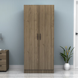 Ντουλάπα Ρούχων Vivian Megapap Δίφυλλη Χρώμα Καρυδί 80x51,8x181εκ.