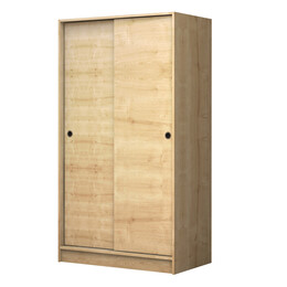 Ντουλάπα Ρούχων Regio Megapap Δίφυλλη Συρόμενη Χρώμα Φυσικό Οξιάς 100x60x181εκ.