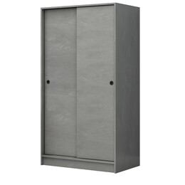 Ντουλάπα Ρούχων Regio Megapap Δίφυλλη Συρόμενη Χρώμα Γκρι Σκυροδέματος 100x60x181εκ.