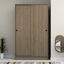 Ντουλάπα Ρούχων Regio Megapap Δίφυλλη Συρόμενη Χρώμα Γκρι Σκυροδέματος 120x60x200εκ.