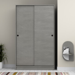 Ντουλάπα Ρούχων Regio Megapap Δίφυλλη Συρόμενη Χρώμα Καρυδί 120x60x200εκ.