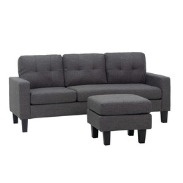 LIANA S DARK GREY ΥΦΑΣΜΑ ΓΩΝΙΑ 185Χ126X84εκ.