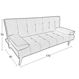 MERYL GREY ΥΦΑΣΜΑ ΚΑΝΑΠΕΣ/ΚΡΕΒΑΤΙ 170X81X74εκ.